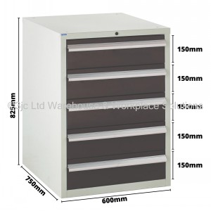 Euroslide Storage Cabinet 5 Drawer 825mm Type 1